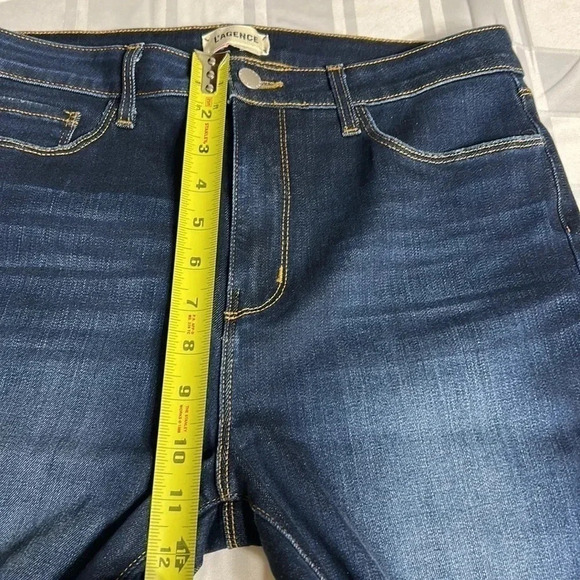 L AGENCE  jeans ,women high rise ,skinny ,cropped blue denim  jeans . - Picture 6 of 15